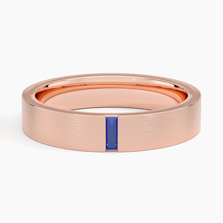 Apollo Sapphire 4.5mm Wedding Ring Rose Gold 18k Wedding Band