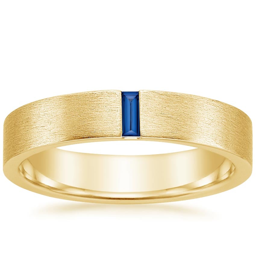 Apollo Sapphire 4.5mm Wedding Ring Yellow Gold 18k Wedding Band