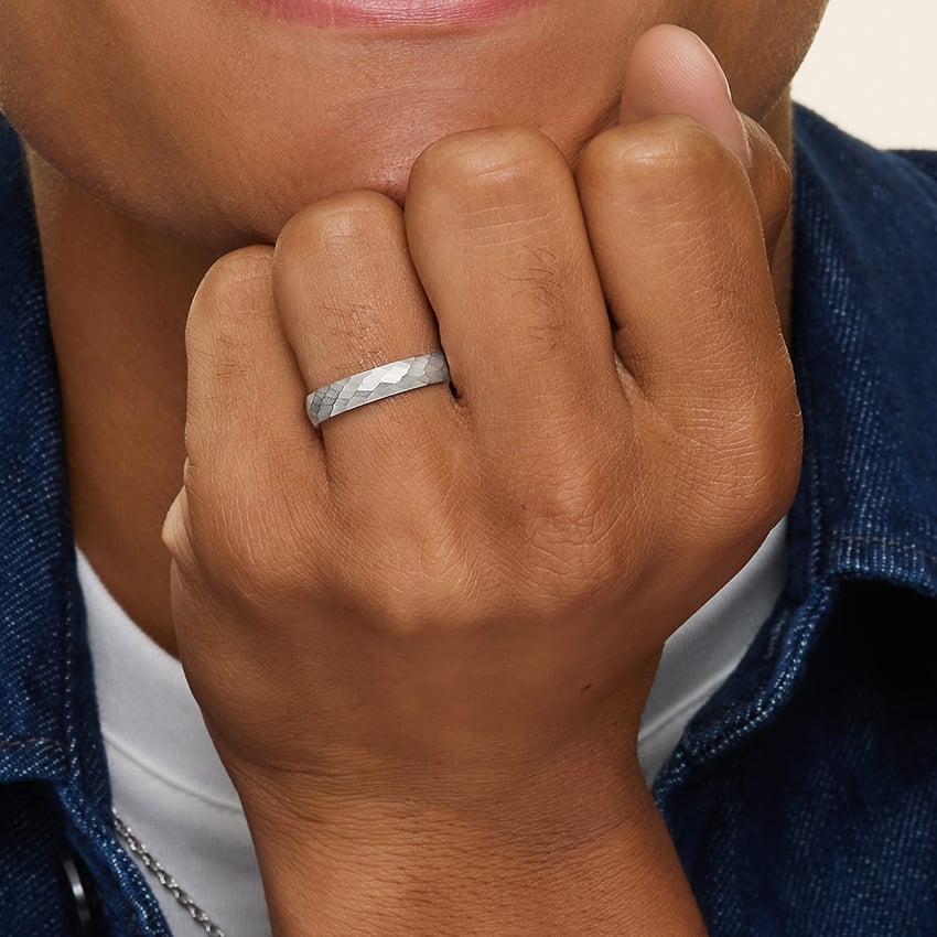 Canyon 4mm Wedding Ring Platinum Wedding Band
