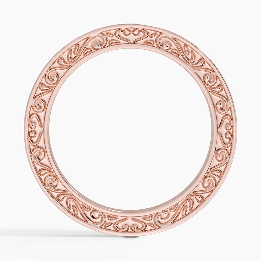 Antique Scroll Engraved Eternity Diamond Ring (2/5 ct. tw.) Rose Gold 18k Eternity Band