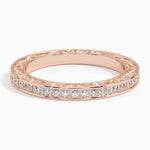 Antique Scroll Engraved Eternity Diamond Ring (2/5 ct. tw.) Rose Gold 18k Eternity Band