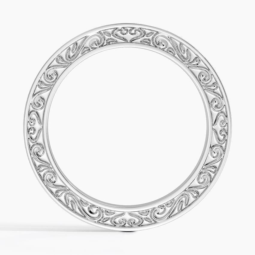 Antique Scroll Engraved Eternity Diamond Ring (2/5 ct. tw.) Platinum Eternity Band