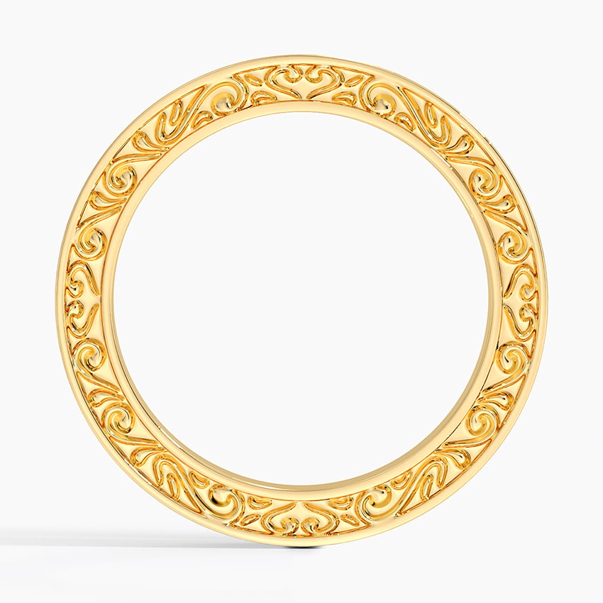 Antique Scroll Engraved Eternity Diamond Ring (2/5 ct. tw.) Yellow Gold 18k Eternity Band