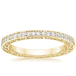 Antique Scroll Engraved Eternity Diamond Ring (2/5 ct. tw.) Yellow Gold 18k Eternity Band