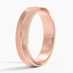 Dezi Herringbone 5mm Ring Rose Gold 18k Wedding Band