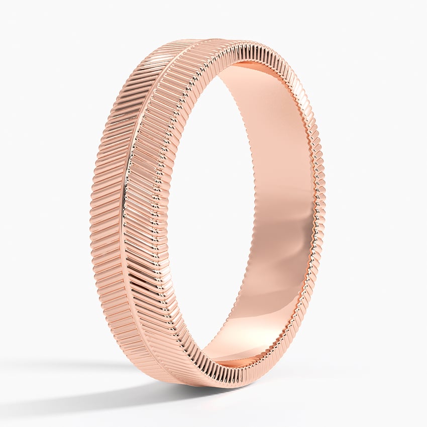 Dezi Herringbone 5mm Ring Rose Gold 18k Wedding Band
