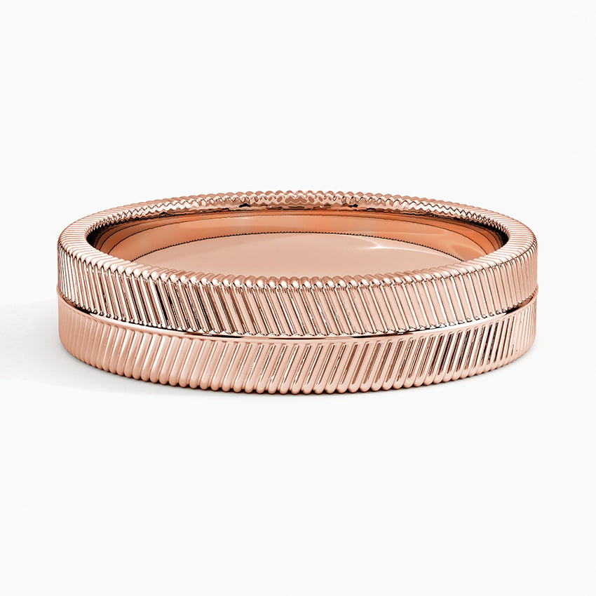 Dezi Herringbone 5mm Ring Rose Gold 18k Wedding Band