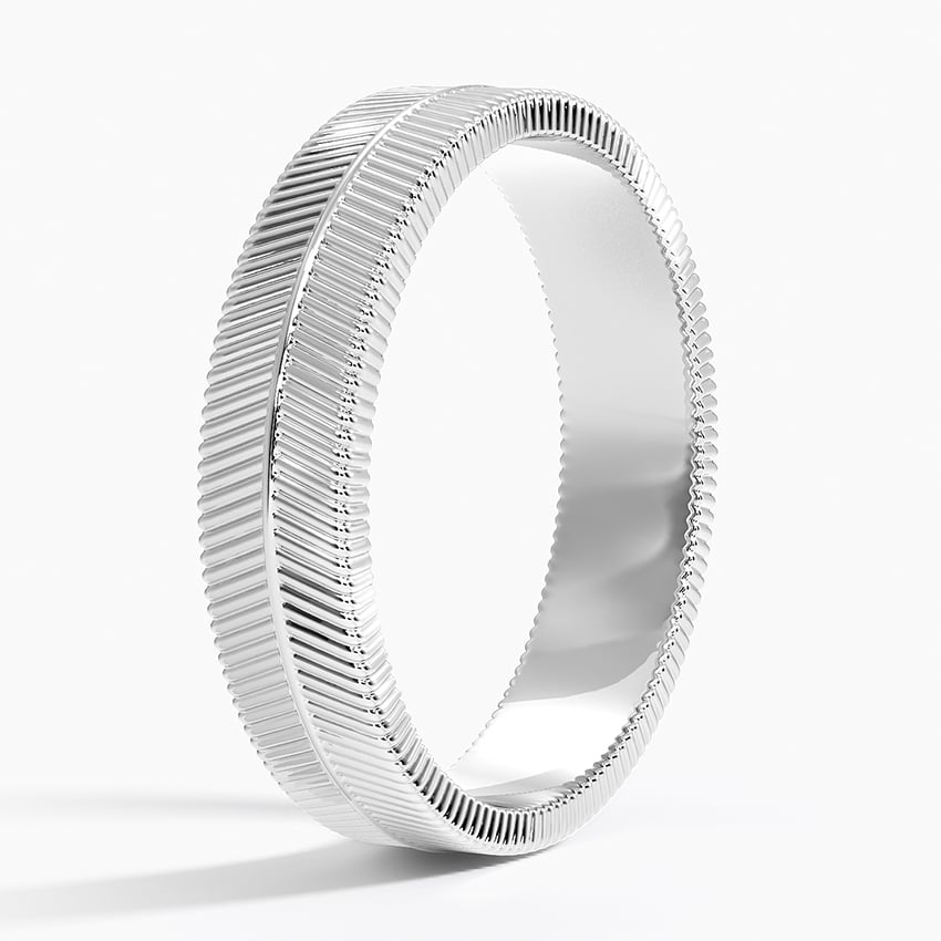 Dezi Herringbone 5mm Ring Platinum Wedding Band