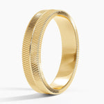 Dezi Herringbone 5mm Ring Yellow Gold 18k Wedding Band