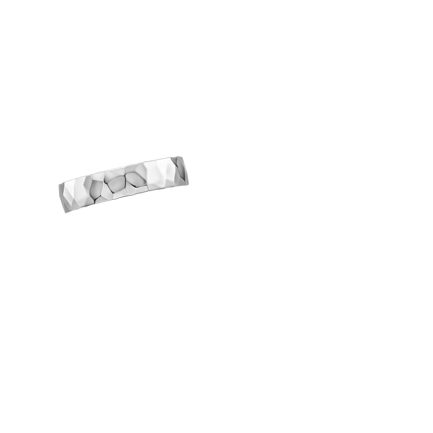 Hammered Quattro 5mm Ring Platinum Wedding Band