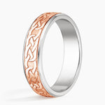 Mixed Metal Celtic Eternity Knot 6mm Wedding Ring Rose Gold 18k Eternity Band