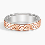 Mixed Metal Celtic Eternity Knot 6mm Wedding Ring Rose Gold 18k Eternity Band