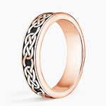 Black Rhodium Celtic Eternity Knot 6mm Wedding Ring Rose Gold 18k Eternity Band