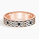 Black Rhodium Celtic Eternity Knot 6mm Wedding Ring Rose Gold 18k Eternity Band