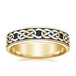 Black Rhodium Celtic Eternity Knot 6mm Wedding Ring Yellow Gold 18k Eternity Band