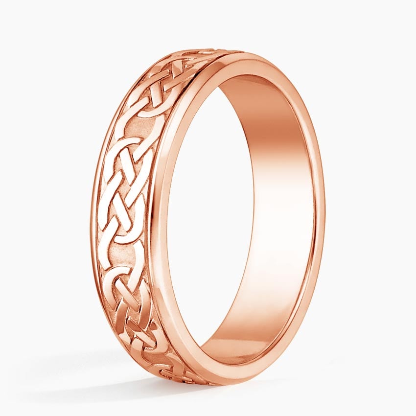 Celtic Eternity Knot 6mm Wedding Ring Rose Gold 18k Eternity Band