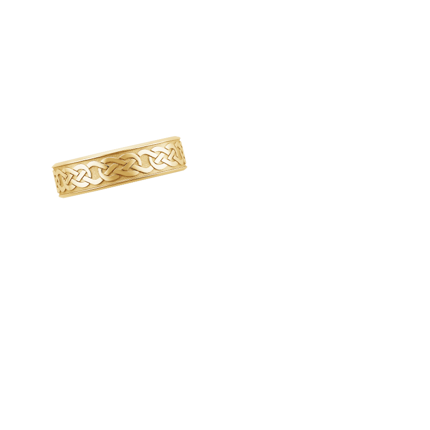 Celtic Eternity Knot 6mm Wedding Ring Yellow Gold 18k Eternity Band