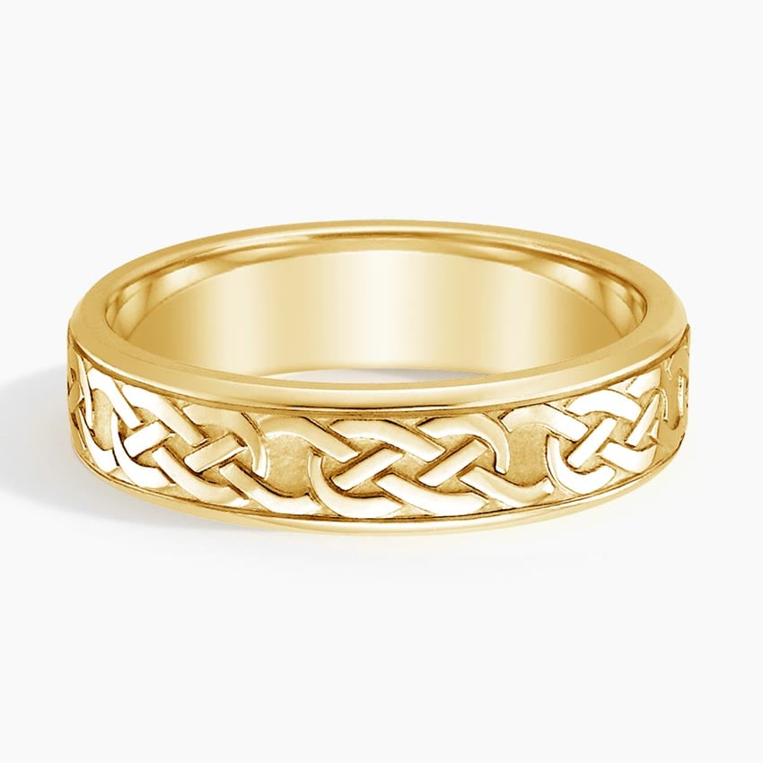 Celtic Eternity Knot 6mm Wedding Ring Yellow Gold 18k Eternity Band
