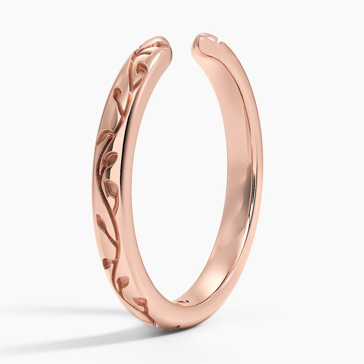 Verdure Engraved Open Ring Rose Gold 18k Wedding Band