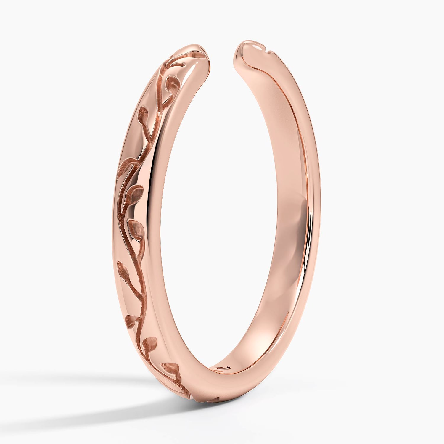 Verdure Engraved Open Ring Rose Gold 18k Wedding Band
