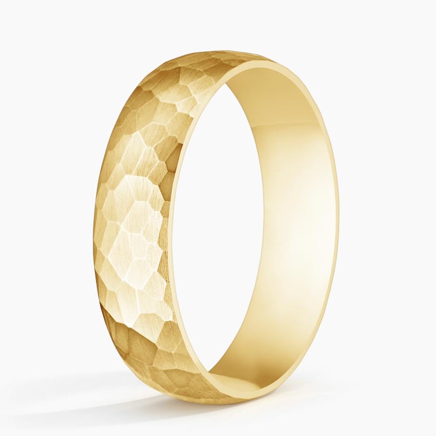 Canyon Matte Slim Profile 5mm Wedding Ring Yellow Gold 18k Wedding Band