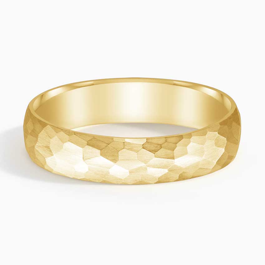 Canyon Matte Slim Profile 5mm Wedding Ring Yellow Gold 18k Wedding Band