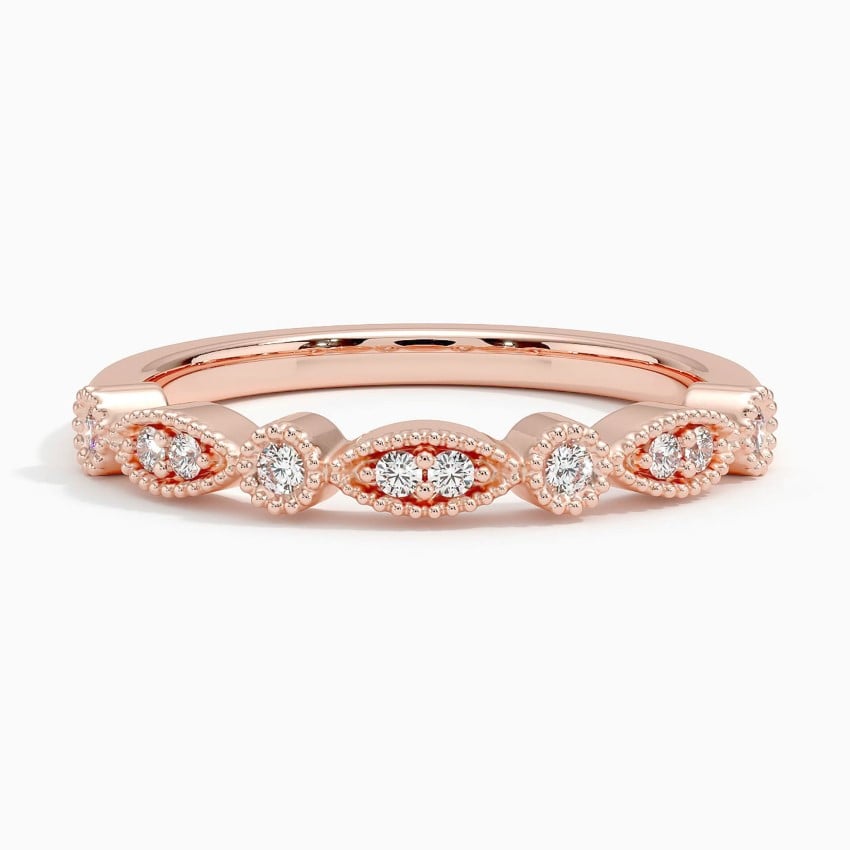 Tiara Diamond Ring (1/10 ct. tw.) Rose Gold 18k Wedding Band