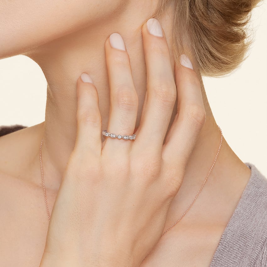 Tiara Diamond Ring (1/10 ct. tw.) Platinum Wedding Band