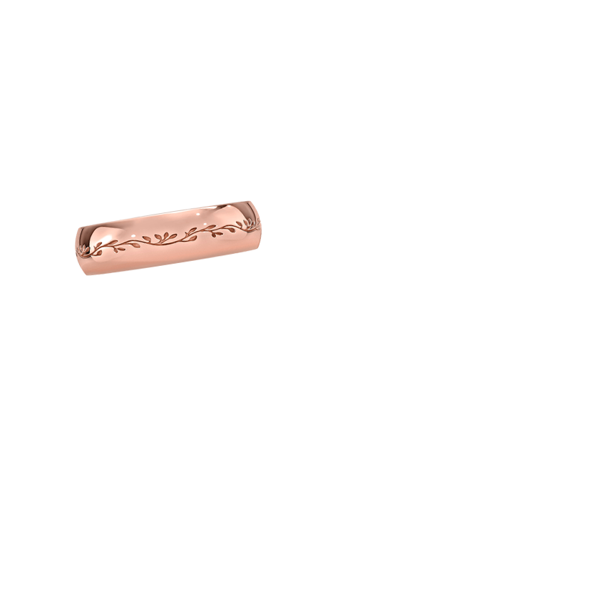 Verdure Engraved 5mm Ring Rose Gold 18k Wedding Band