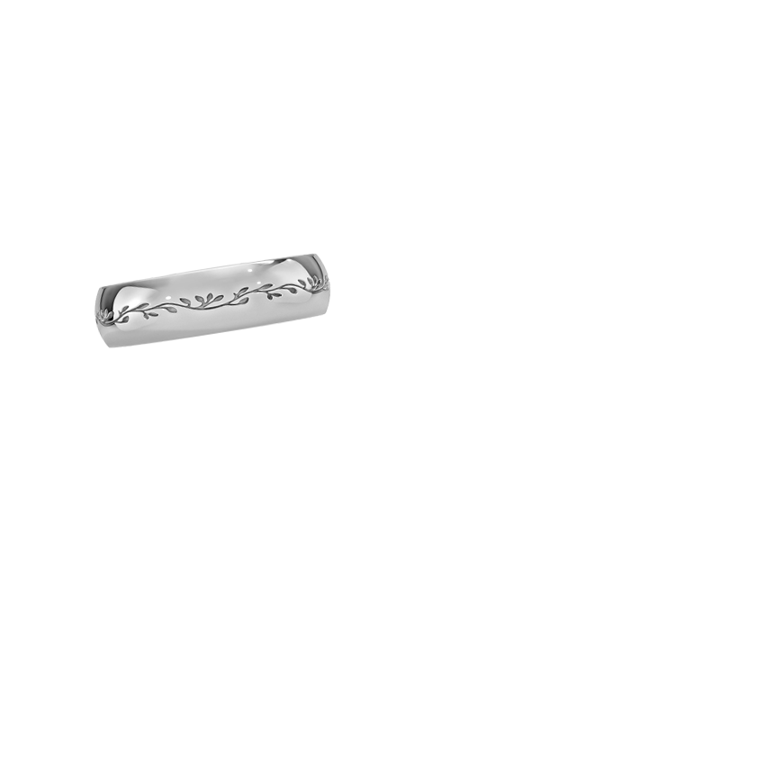 Verdure Engraved 5mm Ring Platinum Wedding Band