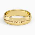 Verdure Engraved 5mm Ring Yellow Gold 18k Wedding Band