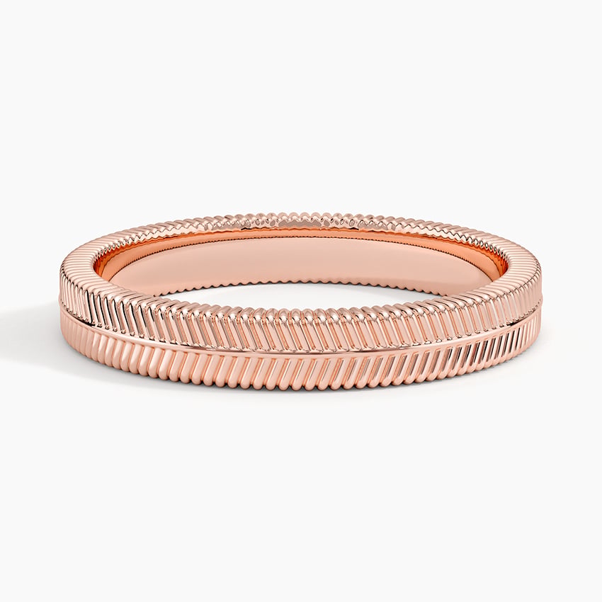 Dezi Herringbone 3mm Ring Rose Gold 18k Wedding Band