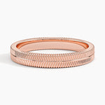 Dezi Herringbone 3mm Ring Rose Gold 18k Wedding Band