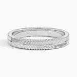 Dezi Herringbone 3mm Ring Platinum Wedding Band