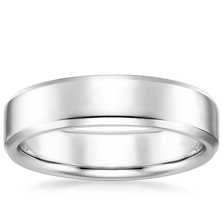 Beveled Edge 5.5mm Wedding Ring Platinum Wedding Band