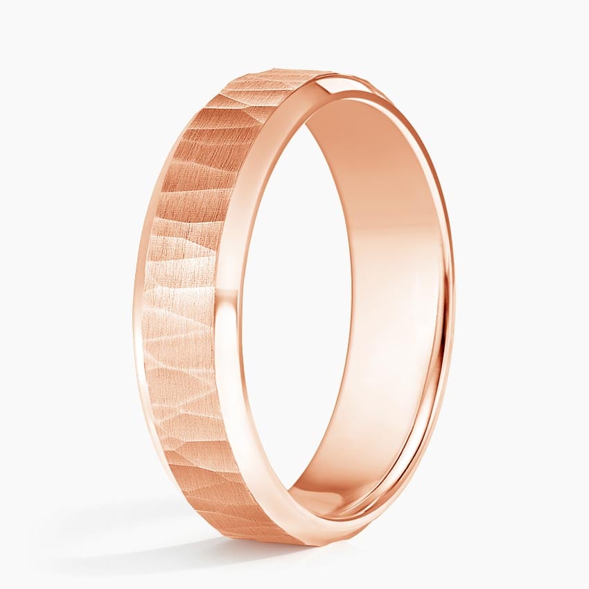 Beveled Edge Aspen 5.5mm Wedding Ring Rose Gold 18k Wedding Band