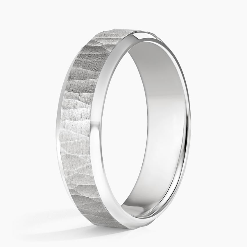Beveled Edge Aspen 5.5mm Wedding Ring Platinum Wedding Band