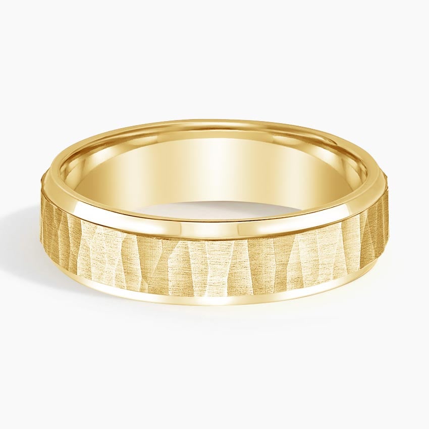 Beveled Edge Aspen 5.5mm Wedding Ring Yellow Gold 18k Wedding Band