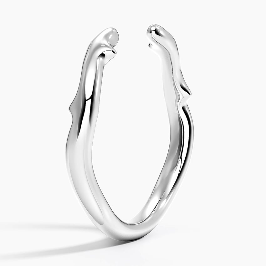 Rose Thorn Open Ring Platinum Wedding Band