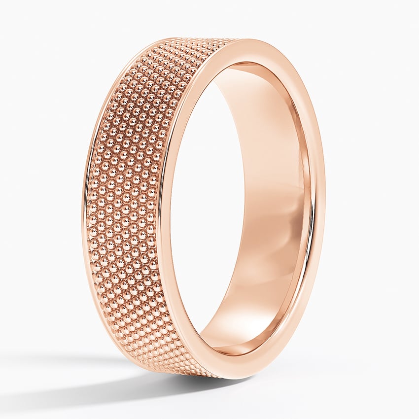 Mateo Textured 6mm Wedding Ring Rose Gold 18k Wedding Band