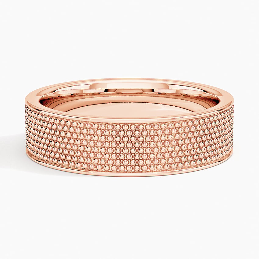 Mateo Textured 6mm Wedding Ring Rose Gold 18k Wedding Band