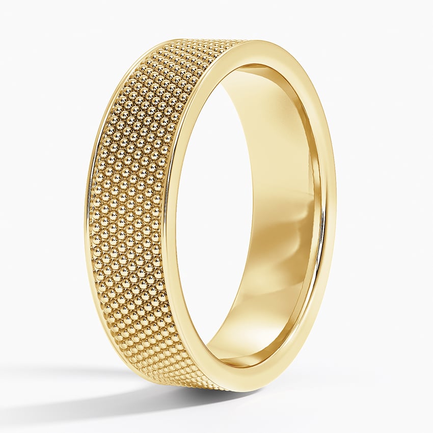 Mateo Textured 6mm Wedding Ring Yellow Gold 18k Wedding Band