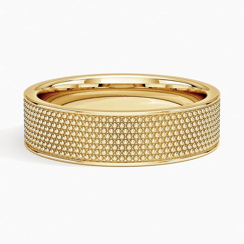 Mateo Textured 6mm Wedding Ring Yellow Gold 18k Wedding Band