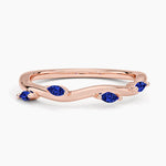 Winding Willow Sapphire Ring Rose Gold 18k Wedding Band