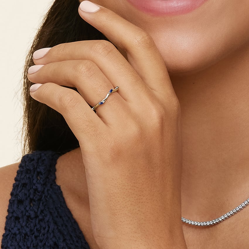 Winding Willow Sapphire Ring Yellow Gold 18k Wedding Band
