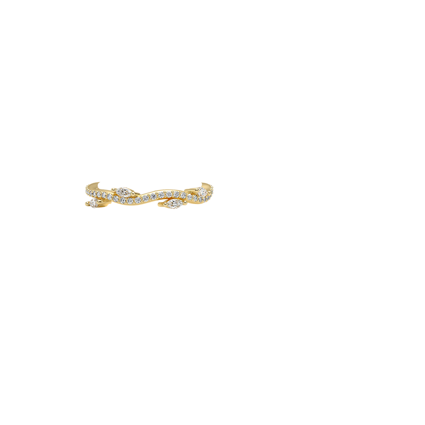 Luxe Winding Willow Diamond Ring (1/4 ct. tw.) Yellow Gold 18k Wedding Band