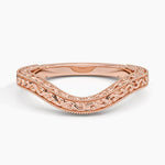 Hudson Engraved Contour Ring Rose Gold 18k Wedding Band