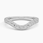 Hudson Engraved Contour Ring Platinum Wedding Band