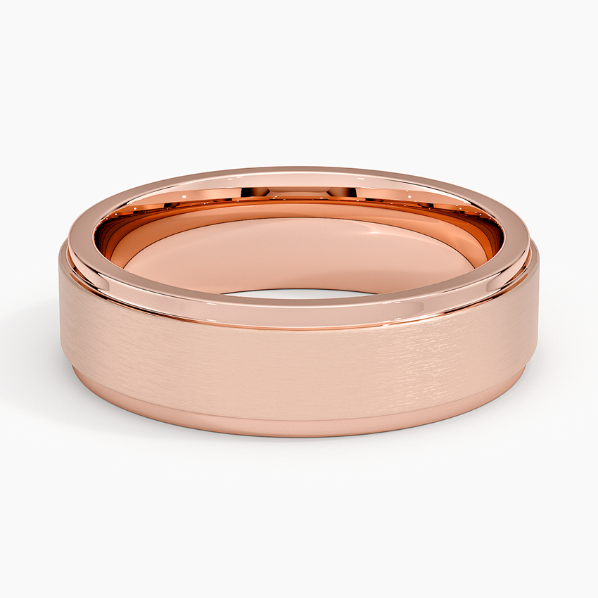 Theo Step Edge 5.5mm Wedding Ring Rose Gold 18k Wedding Band