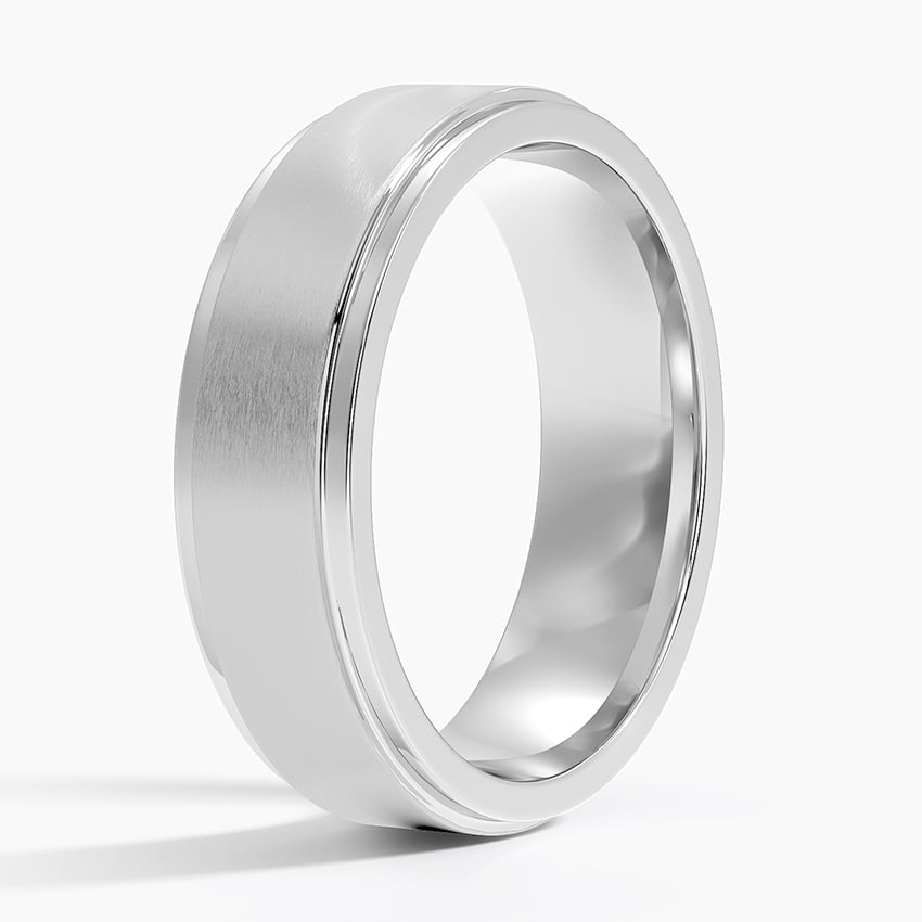 Theo Step Edge 5.5mm Wedding Ring Platinum Wedding Band